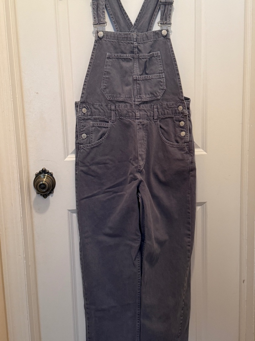 We the Free People Ziggy Overalls denim jeans Grey Gray Small S